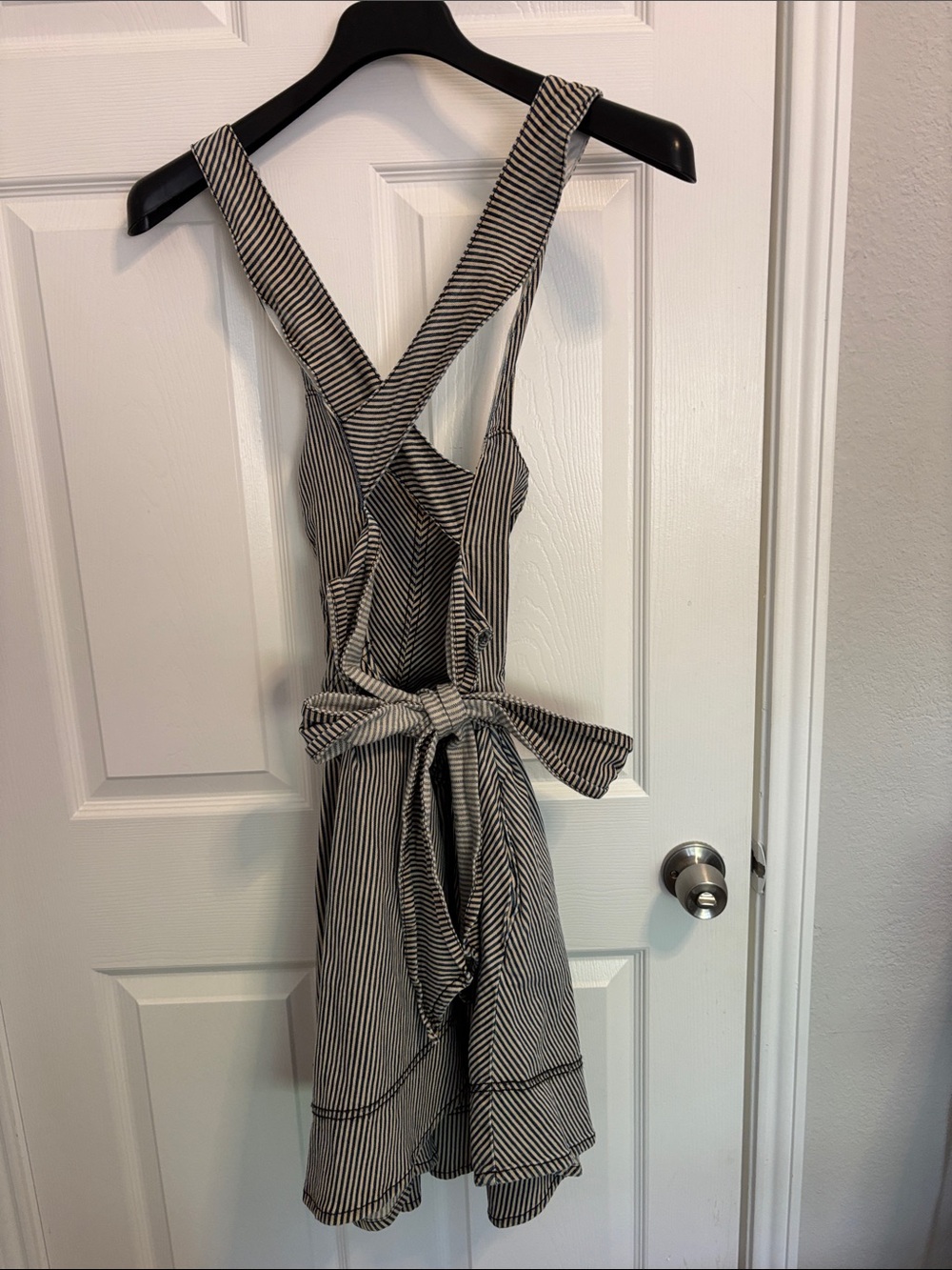 Anthropologie Striped Blue and White denim Sundress wt81 - Picture 5 of 6